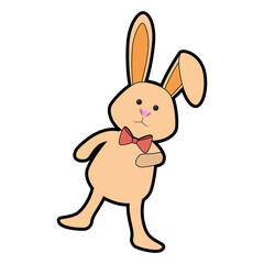 bunny ribbon animal vector icon illustration graphic design