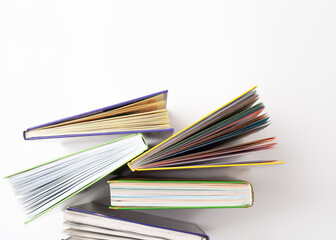 several books on white background