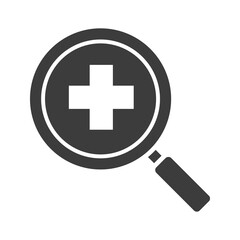 Fototapeta premium Hospital search glyph icon