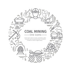 Coal mining web banner.