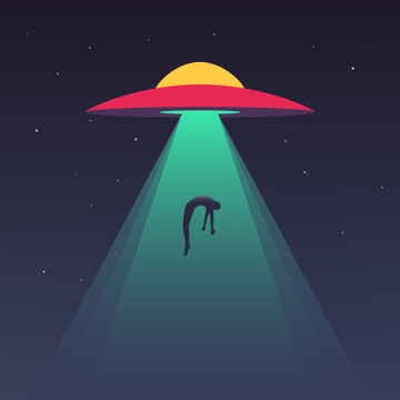 UFO abducts human