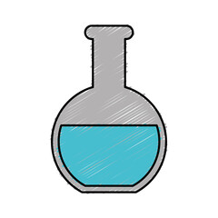 chemical flask icon over white background. colorful design. vector illustration