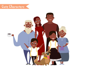 Happy family in the white background.