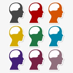 Human head silhouette and structure of the brain