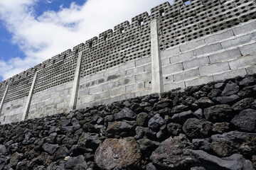 Concrete block wall 