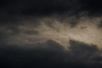 Dark clouds in thunderstorm, dramatic sky