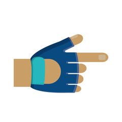 hand wearing a sport glove icon over white background. vector illustration