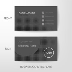 Vector modern and clean grey halftone style business card design template