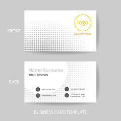 Vector modern and clean grey halftone style business card design template