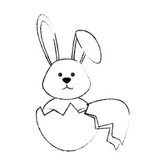 rabbit egg easter vector icon illustration graphic design