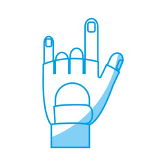 hand wearing a sport glove icon over white background. vector illustration