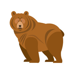 Obraz na płótnie Canvas bear grizzly animal beast predator image vector illustration
