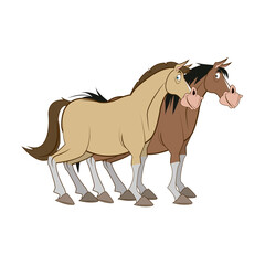 horse domestic animal, farming, agricultural species vector illustration