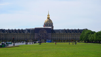 Fototapeta na wymiar Photo of Army museum on a spring morning, Paris, France