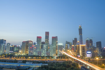 Fototapeta na wymiar Guomao CBD city landscapes in Beijing, China.Central business district