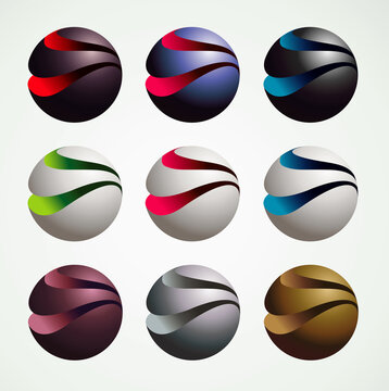 3D Ball Symbol Graphic objects, luxury and modern style, graphic resources, vector illustration
