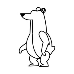 cartoon cute polar bear wild artic vector illustration
