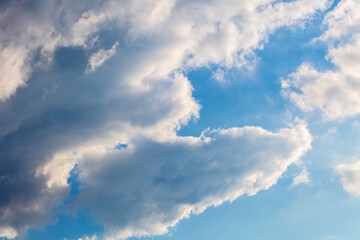 blue sky with clouds close-up