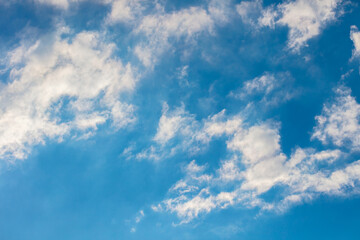 blue sky with clouds close-up