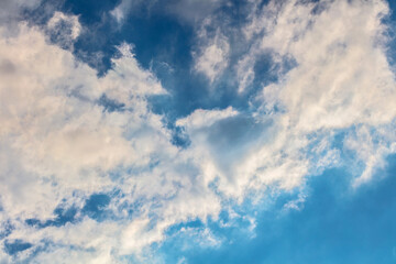 blue sky with clouds close-up