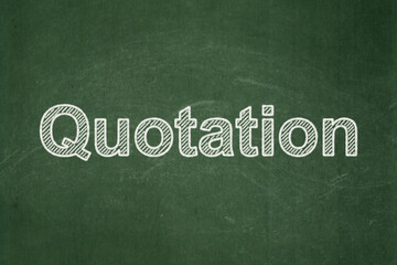 Obraz premium Money concept: Quotation on chalkboard background