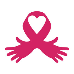Ribbon cancer symbol icon vector illustration graphic design