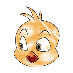 cartoon little chicken bird farm animal image vector illustration