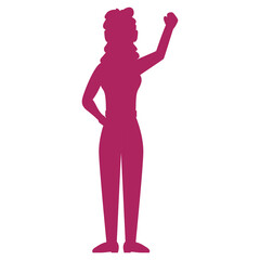 Plakat Woman greeting silhouette icon vector illustration graphic design
