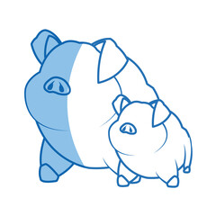 pig character, farm animal domestic image illustration vector