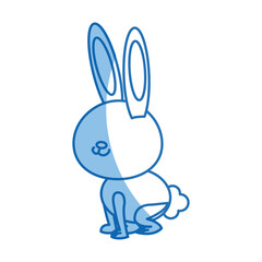 Fototapeta na wymiar cute cartoon rabbit wildlife animal speed vector illustration