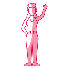 Woman greeting silhouette icon vector illustration graphic design