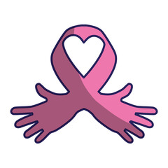 Obraz premium Ribbon cancer symbol icon vector illustration graphic design