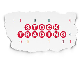 Business concept: Stock Trading on Torn Paper background