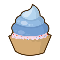 little delicious cupcake muffin bakery food vector illustration