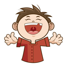 Obraz premium children, boy happy face celebration party vector illustartion