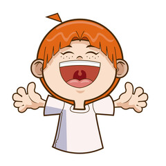 cartoon happy girl celebration smiling image vector illustration