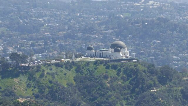 4K Video of viewing the griffith observatory from top, Los Angeles, California