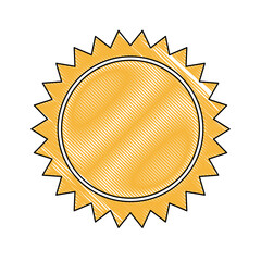 yellow sun sunlight, summer climate symbol vector illustration
