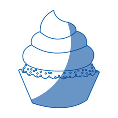 little delicious cupcake muffin bakery food vector illustration