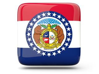 Flag of missouri, US state square icon