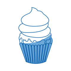 sweet cupcake cream food party icon vector illustration