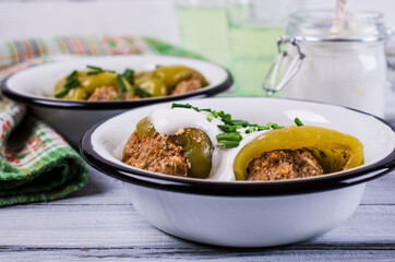 Green pepper stuffed
