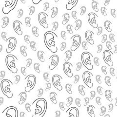 Human ear seamless pattern