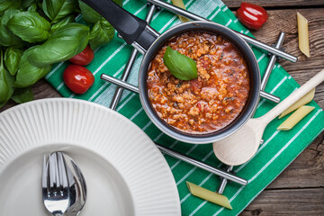 Mediterranean meal preparation.