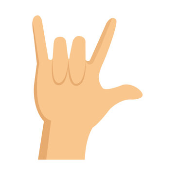 hand in rock n roll sign, man hand rock gesture vector illustration