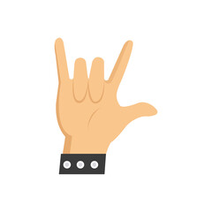 hand in rock n roll sign, man hand rock gesture vector illustration