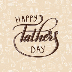 Quote Happy father s day. Excellent holiday card. Vector illustration.