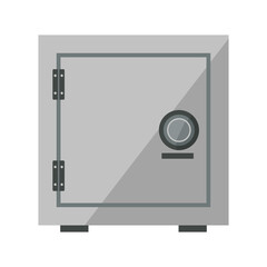 security concept with metal closed box bank safe money vector illustration