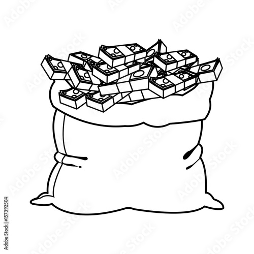 Op! en Money Bag Stack Banknote Dollar Cash Banking Icon Vector - ! open money bag stack banknote dollar cash banking icon vector illustration