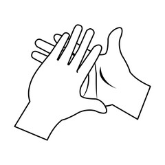cartoon man hands clap gesture vector illustration